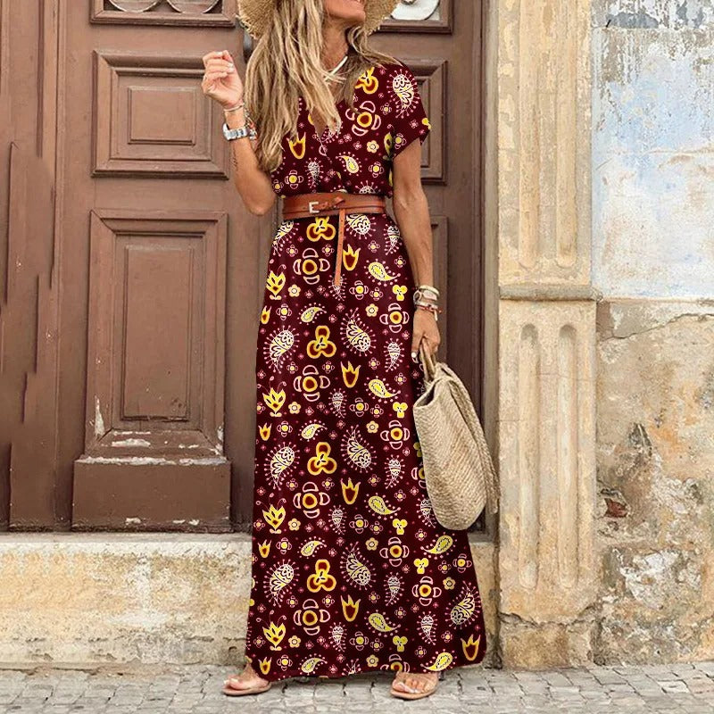 Marith™ - Maxi Ibiza Dress - Including Belt
