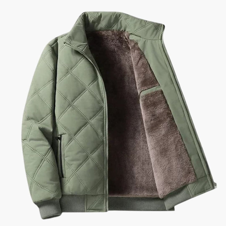 Oliver | Jacket with Stand-Up Collar and Diamond Pattern