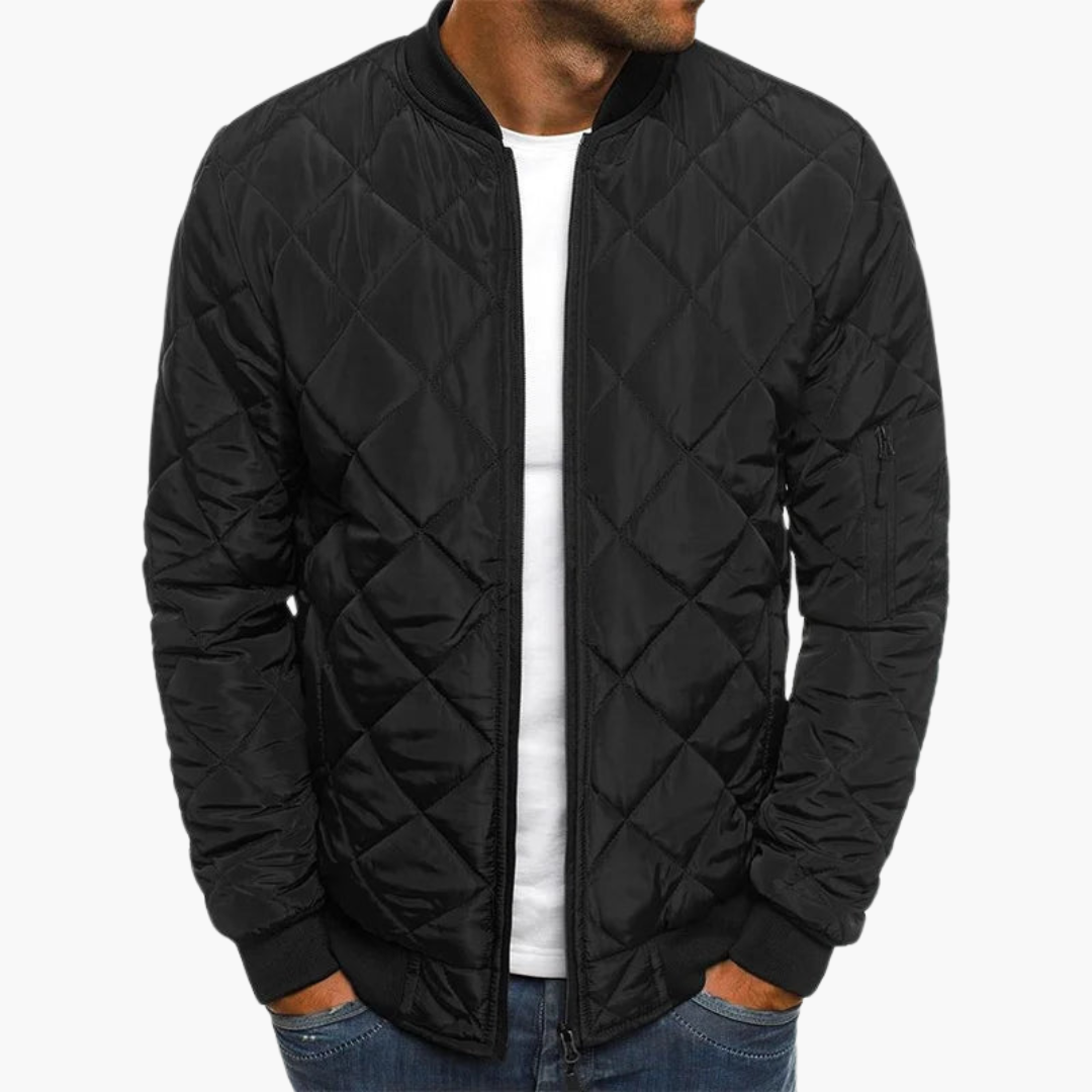 Florian | Diamond Pattern Bomber Jacket