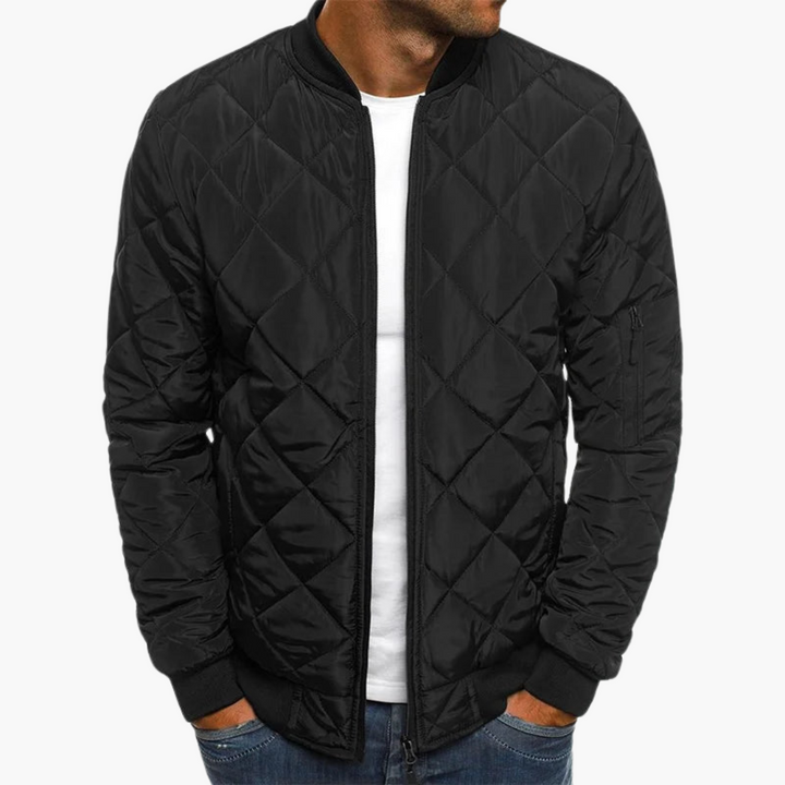 Florian | Diamond Pattern Bomber Jacket