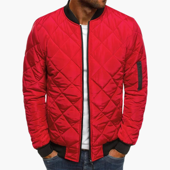 Florian | Diamond Pattern Bomber Jacket