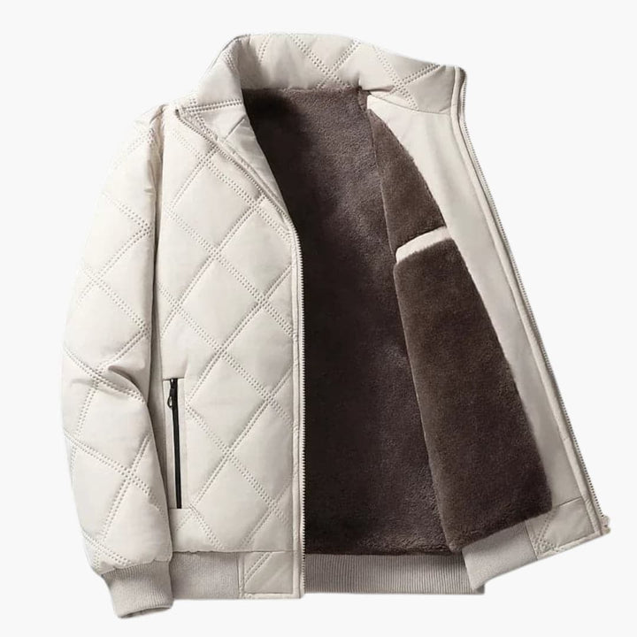 Oliver | Jacket with Stand-Up Collar and Diamond Pattern