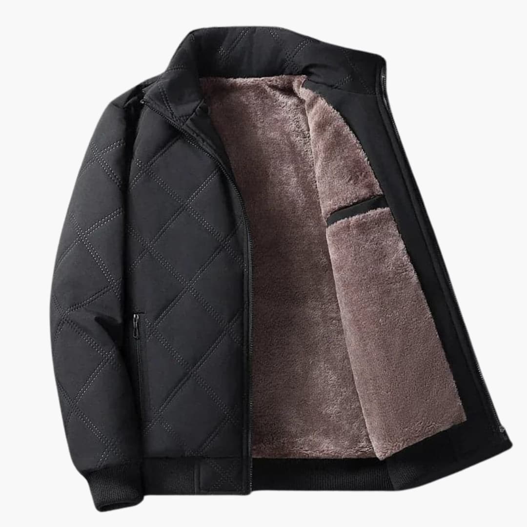 Oliver | Jacket with Stand-Up Collar and Diamond Pattern