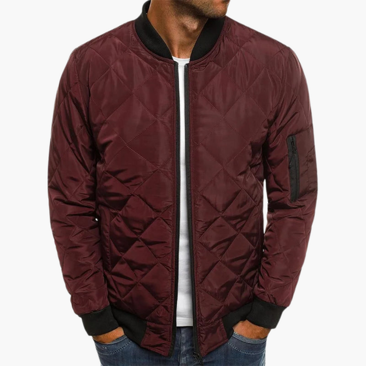Florian | Diamond Pattern Bomber Jacket