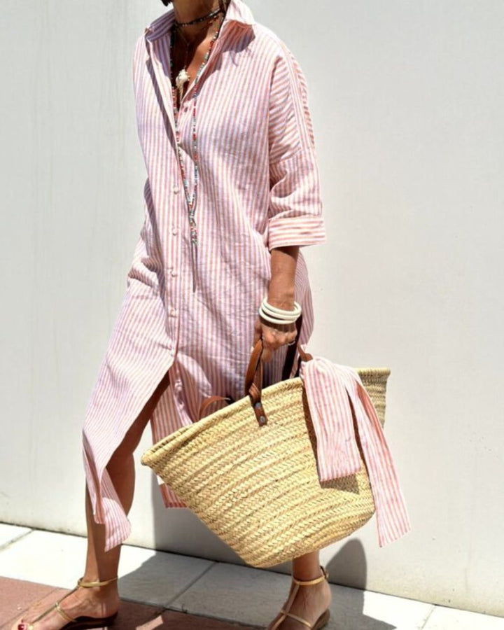 OLEN - CLASSIC STRIPED SHIRT DRESS