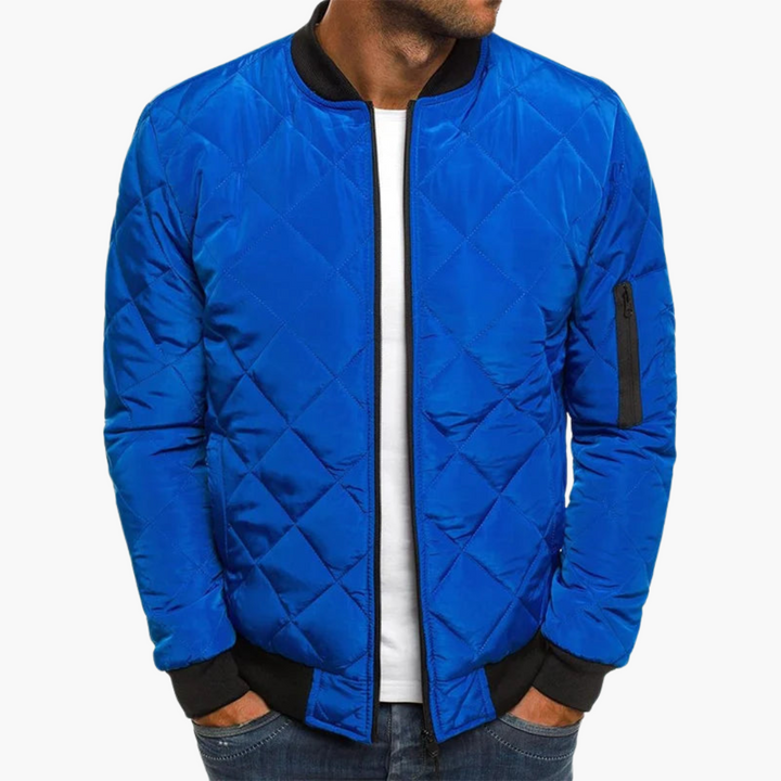 Florian | Diamond Pattern Bomber Jacket
