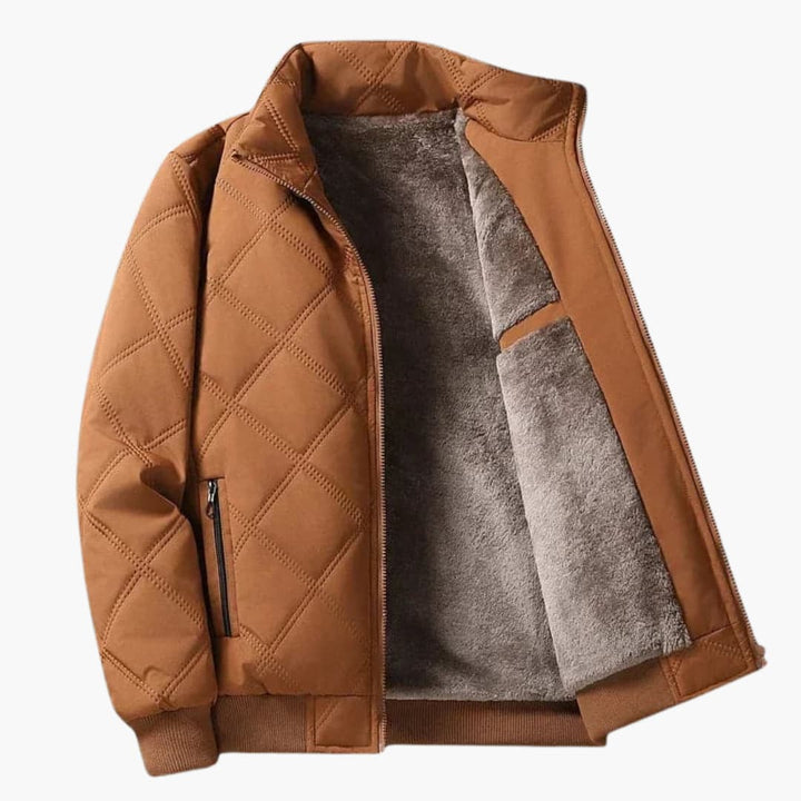 Oliver | Jacket with Stand-Up Collar and Diamond Pattern