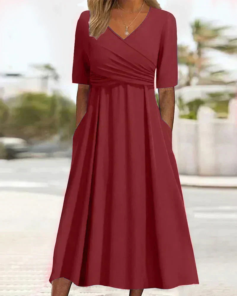 Anna™ - Crossed Dress with Short Sleeves