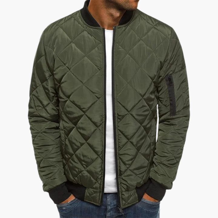 Florian | Diamond Pattern Bomber Jacket