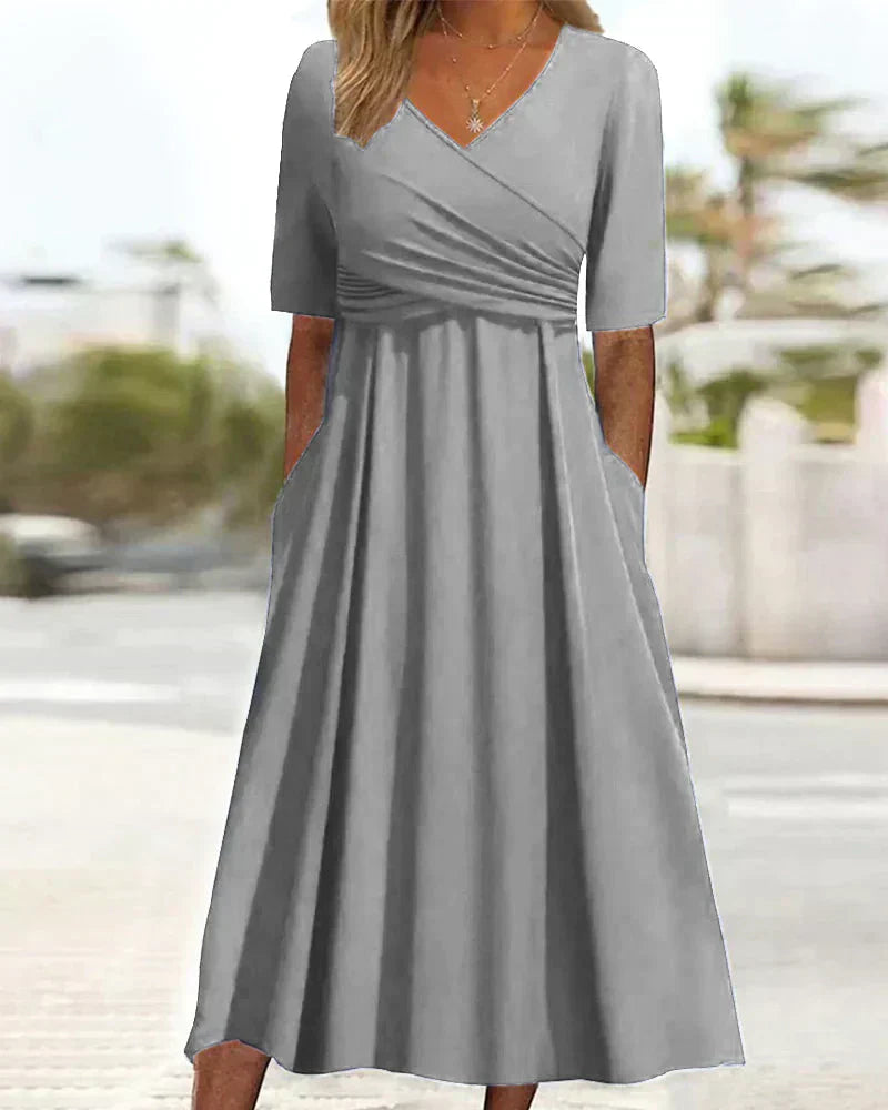 Anna™ - Crossed Dress with Short Sleeves