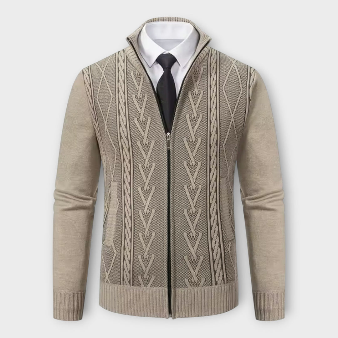 Liam - Elegant & Cashmere-Lined Men's Cardigan
