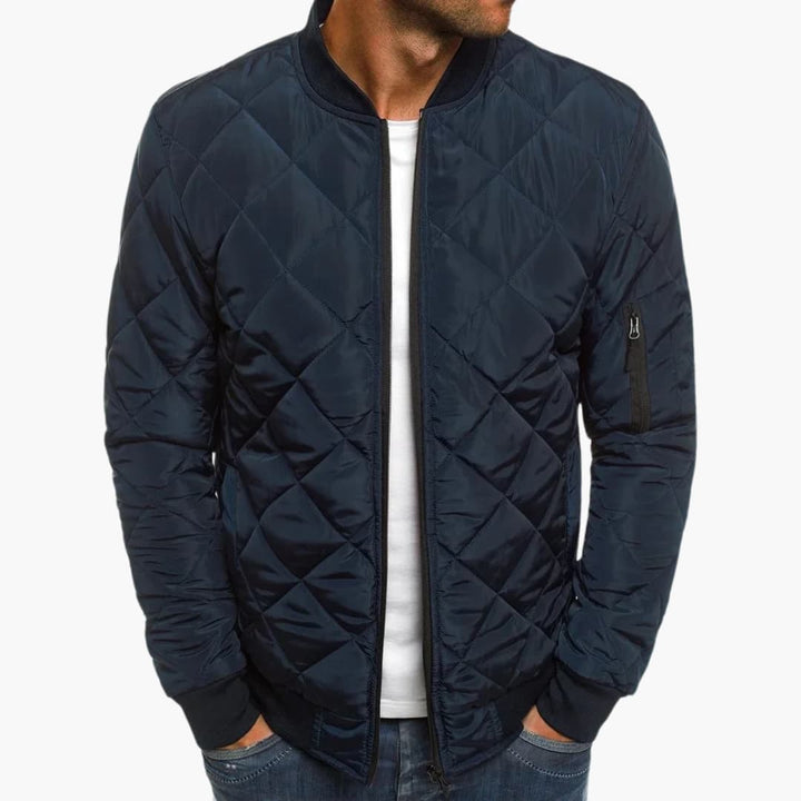 Florian | Diamond Pattern Bomber Jacket