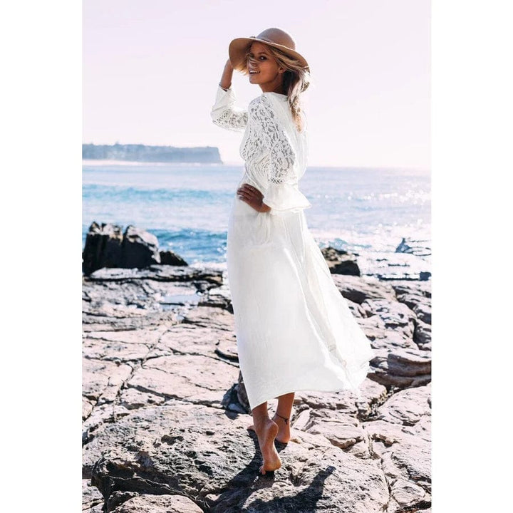 Maren™ - Maxi White Ibiza Beach Dress